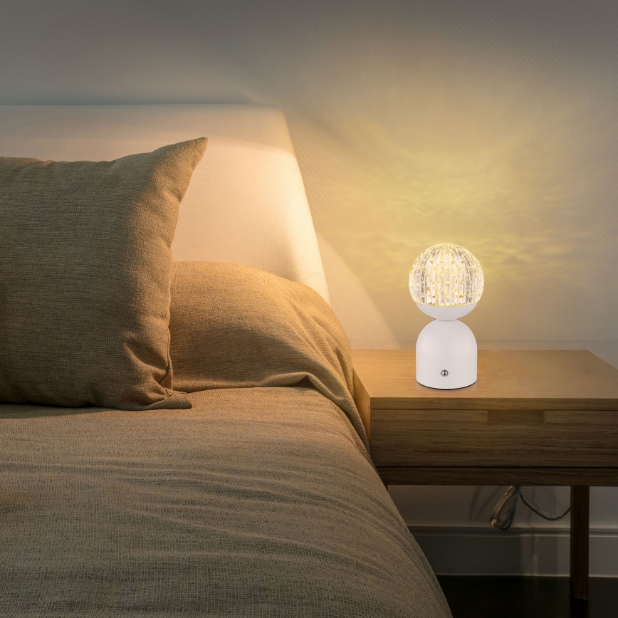 Globo - Candeeiro de mesa táctil LED com regulação LED/2W/5V 2700/4000/65000K 1800 mAh branco