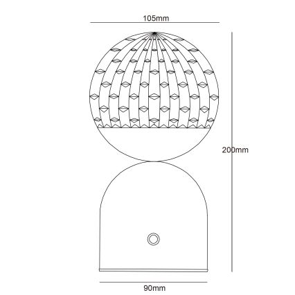 Globo - Candeeiro de mesa táctil LED com regulação LED/2W/5V 2700/4000/65000K 1800 mAh branco
