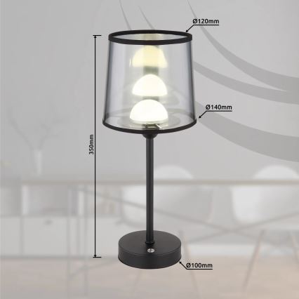 Globo - Candeeiro de mesa tátil LED com regulação LED/2,5W/3,7V 2700/4000/6500K 1800 mAh preto