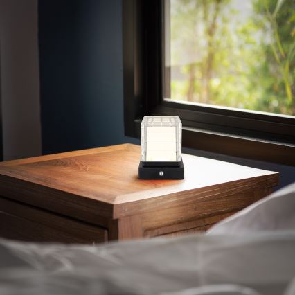 Globo - Candeeiro de mesa táctil LED com regulação LED/2,5W/3,7V 2700K/4000K/6500K 1800 mAh USB preto