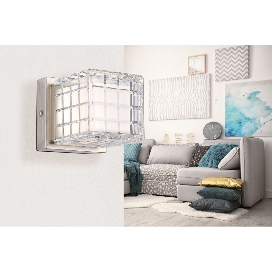 Globo - Candeeiro de mesa táctil LED com regulação LED/2,5W/3,7V 2700K/4000K/6500K 1800 mAh USB cromado mate