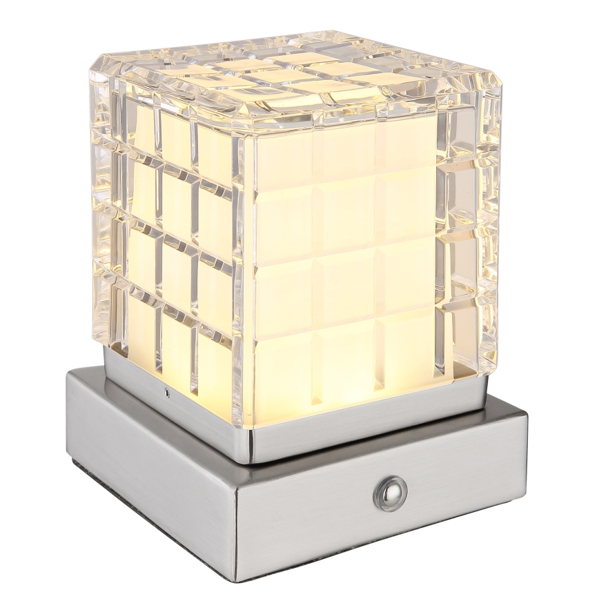 Globo - Candeeiro de mesa táctil LED com regulação LED/2,5W/3,7V 2700K/4000K/6500K 1800 mAh USB cromado mate