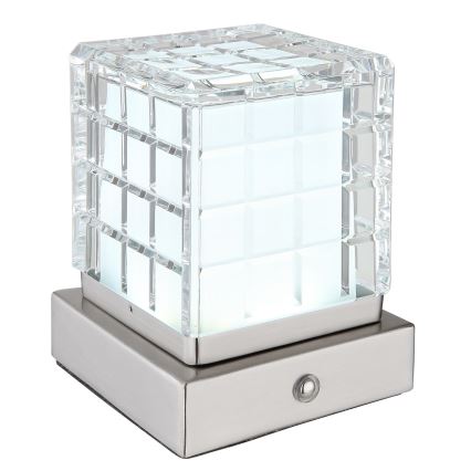 Globo - Candeeiro de mesa táctil LED com regulação LED/2,5W/3,7V 2700K/4000K/6500K 1800 mAh USB cromado mate