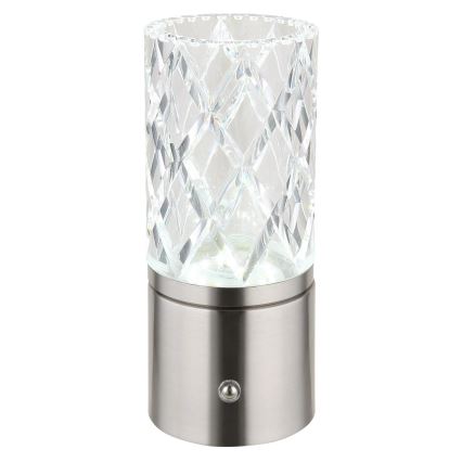 Globo - Candeeiro de mesa táctil LED com regulação LED/2,5W/3,7V 2700K/4000K/6500K 1800 mAh USB cromado mate