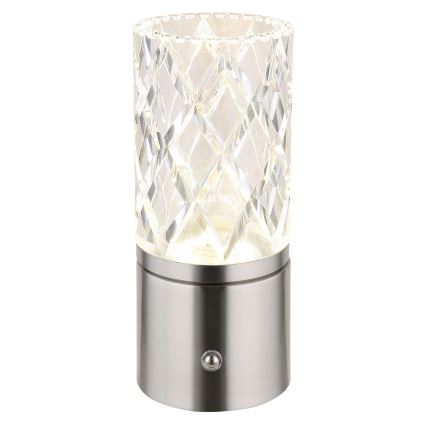 Globo - Candeeiro de mesa táctil LED com regulação LED/2,5W/3,7V 2700K/4000K/6500K 1800 mAh USB cromado mate