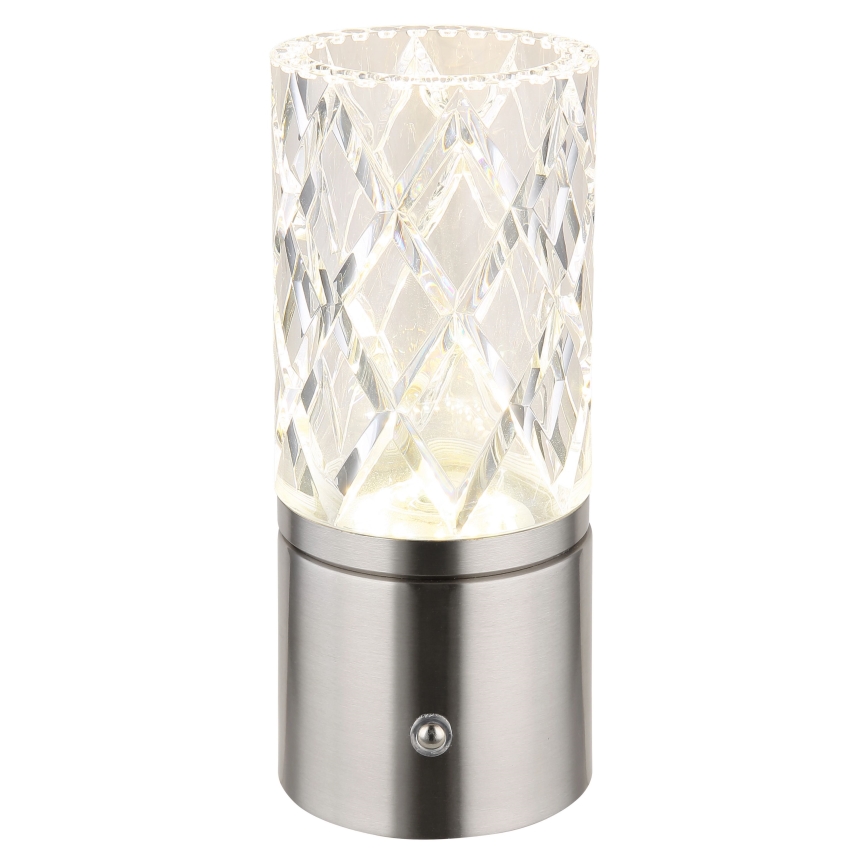 Globo - Candeeiro de mesa táctil LED com regulação LED/2,5W/3,7V 2700K/4000K/6500K 1800 mAh USB cromado mate