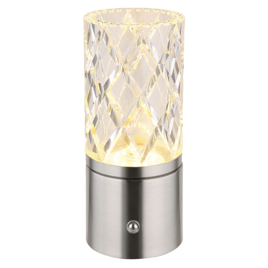 Globo - Lâmpada de mesa tátil LED regulável LED/2,5W/3,7V 2700K/4000K/6500K 1800 mAh USB cromo fosco