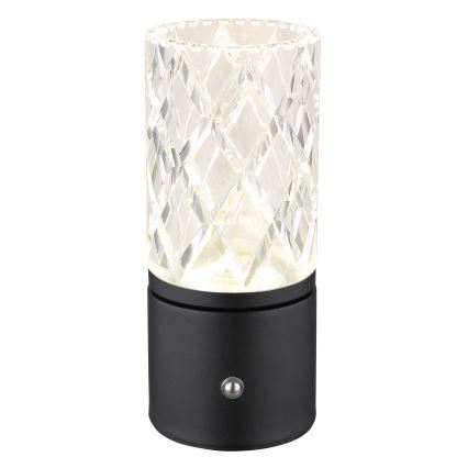 Globo - Lâmpada de mesa tátil LED regulável LED/2,5W/3,7V 2700K/4000K/6500K 1800 mAh USB preta