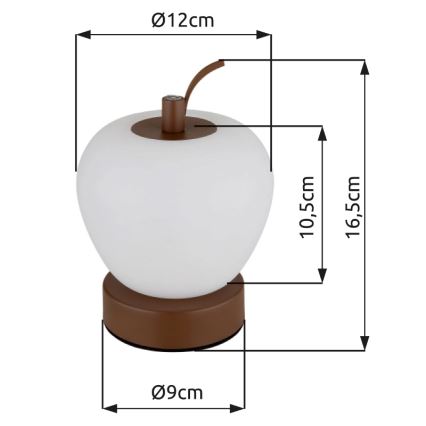 Globo - Candeeiro de mesa táctil LED com regulação LED/2W/3,7V 2700K/4000K/6500K 1200 mAh USB castanho