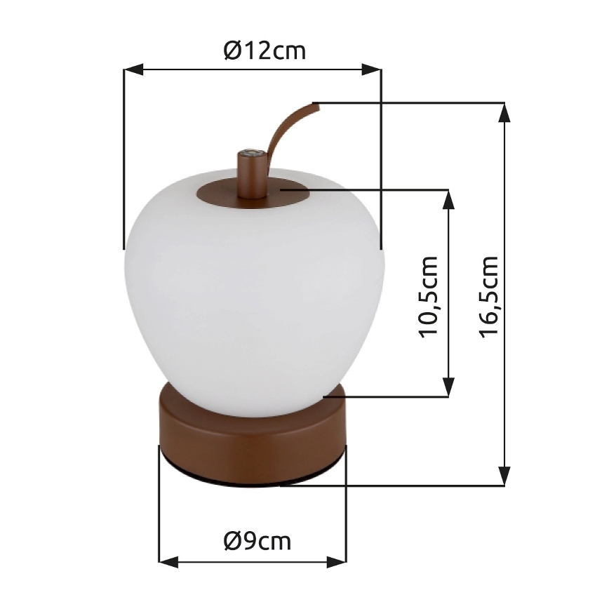 Globo - Candeeiro de mesa táctil LED com regulação LED/2W/3,7V 2700K/4000K/6500K 1200 mAh USB castanho
