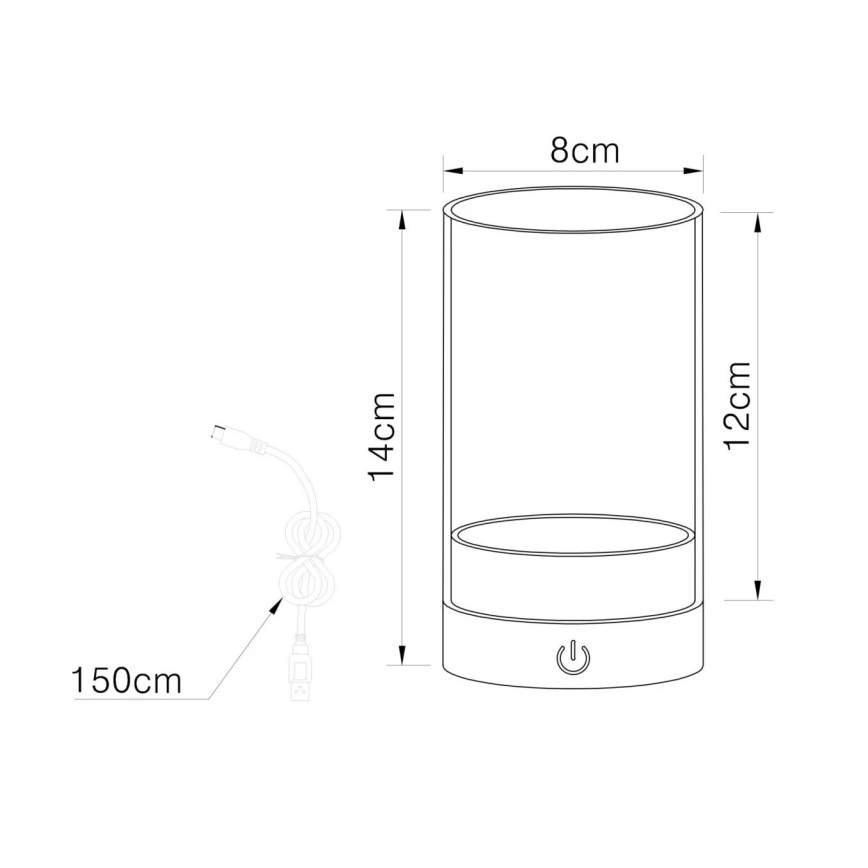 Globo - Candeeiro de mesa LED para exterior tátil e regulável LED/2W/3,7V 2700/4000/6500K 1200mAh IP44 castanho