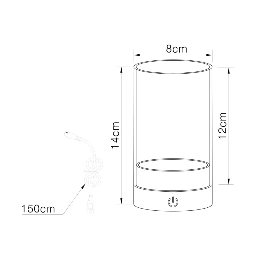Globo - Candeeiro de mesa LED para exterior tátil e regulável LED/2W/3,7V 2700/4000/6500K 1200mAh IP44 cinzento