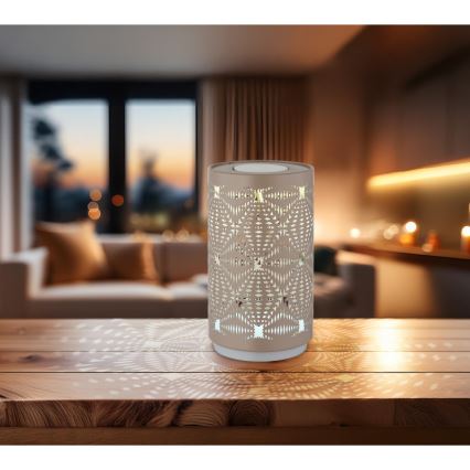 Globo - Lâmpada de mesa recarregável LED RGB com toque LED/1W/5V 500 mAh castanha