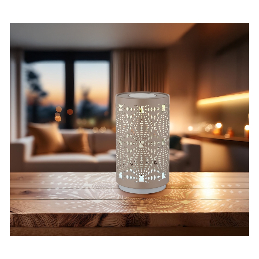 Globo - Lâmpada de mesa recarregável LED RGB com toque LED/1W/5V 500 mAh castanha