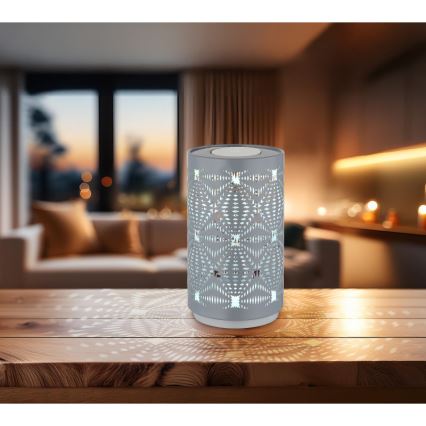 Globo - Lâmpada de mesa recarregável LED RGB com toque LED/1W/5V 500 mAh cinza