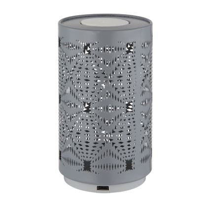 Globo - Lâmpada de mesa recarregável LED RGB com toque LED/1W/5V 500 mAh cinza