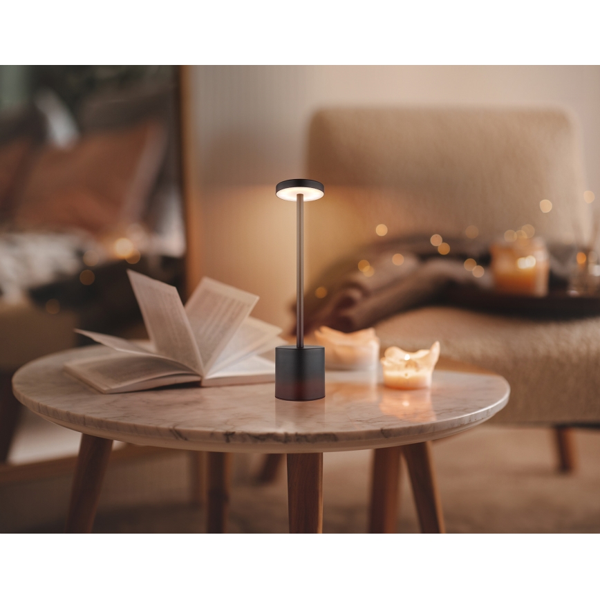 Globo - Candeeiro de mesa táctil LED com regulação LED/1,2W/3,7V 2000K/3500K/7000K 1200 mAh USB preto