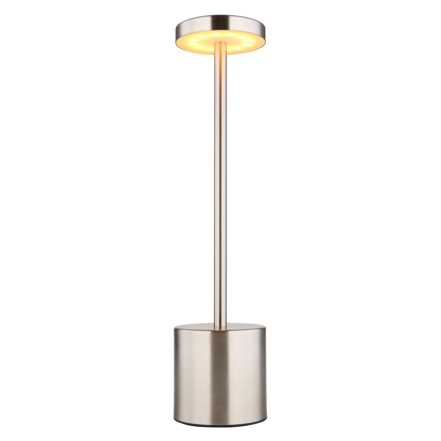 Globo - Candeeiro de mesa táctil LED com regulação LED/1,2W/3,7V 2000K/3500K/7000K 1200 mAh USB cromado mate