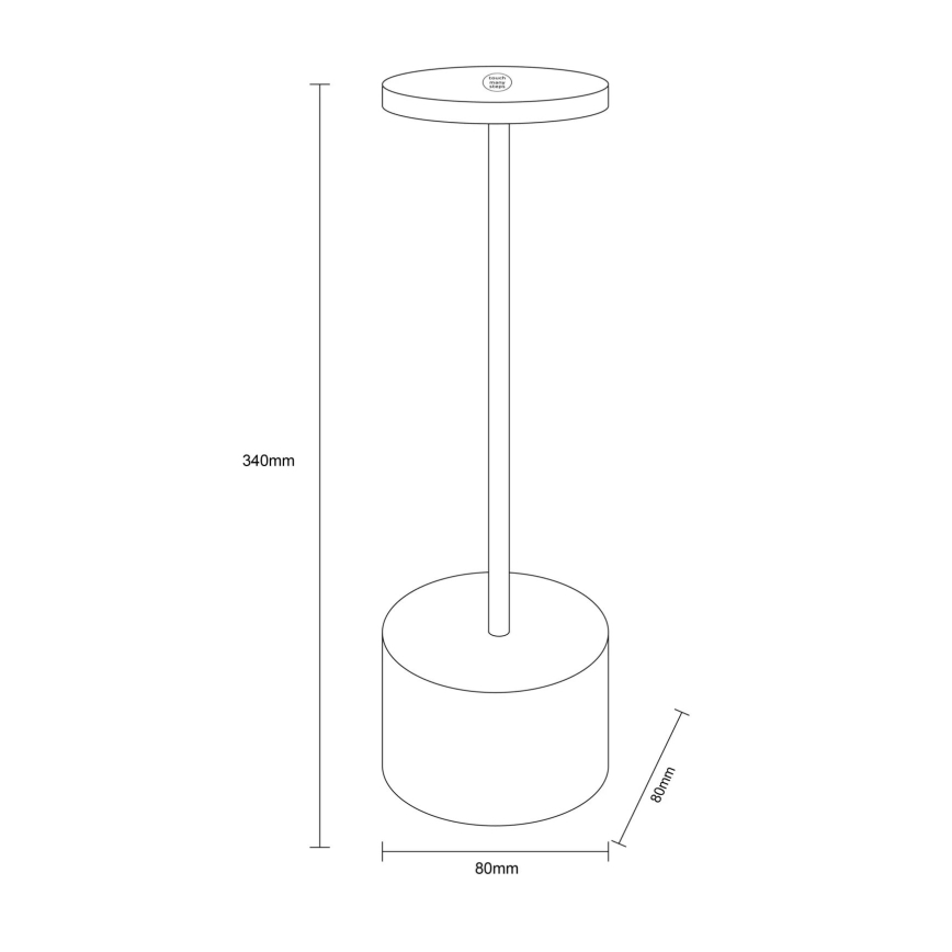 Globo - Candeeiro de mesa táctil LED com regulação LED/1,2W/3,7V 2000K/3500K/7000K 1200 mAh USB cromado mate