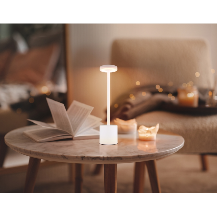 Globo - Candeeiro de mesa táctil LED com regulação LED/1,2W/3,7V 2000K/3500K/7000K 1200 mAh USB branco