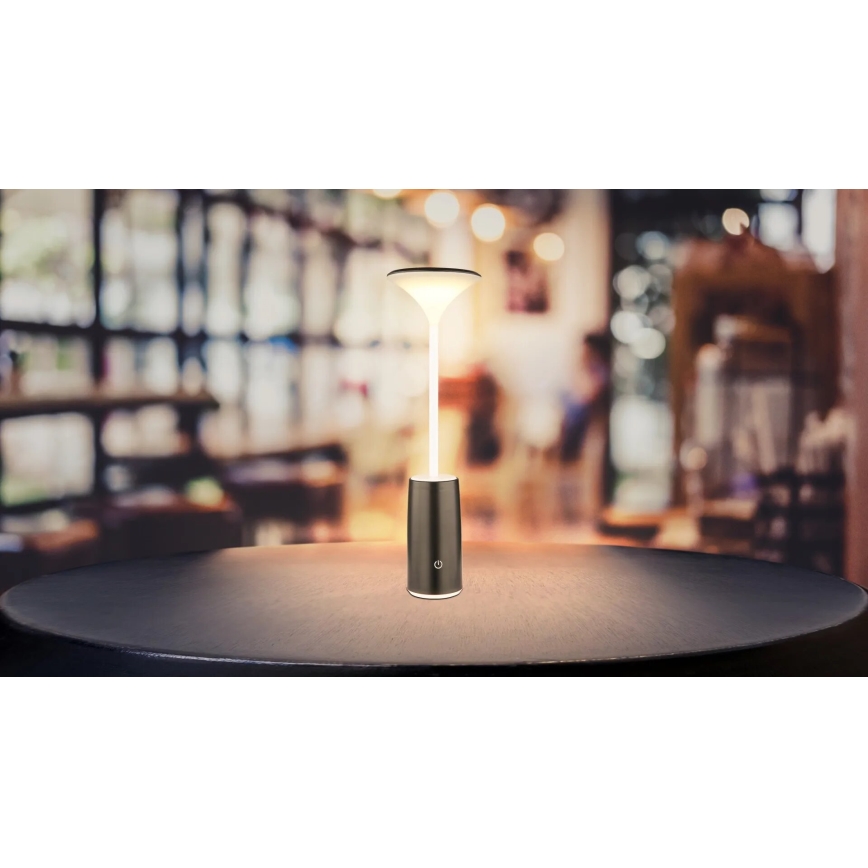 Globo - Candeeiro de mesa tátil LED com regulação LED/1,2W/3,7V 3000K 1500mAh preto