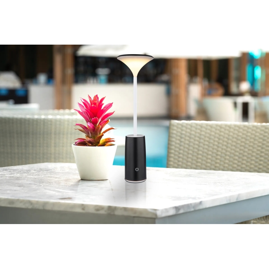 Globo - Candeeiro de mesa tátil LED com regulação LED/1,2W/3,7V 3000K 1500mAh preto