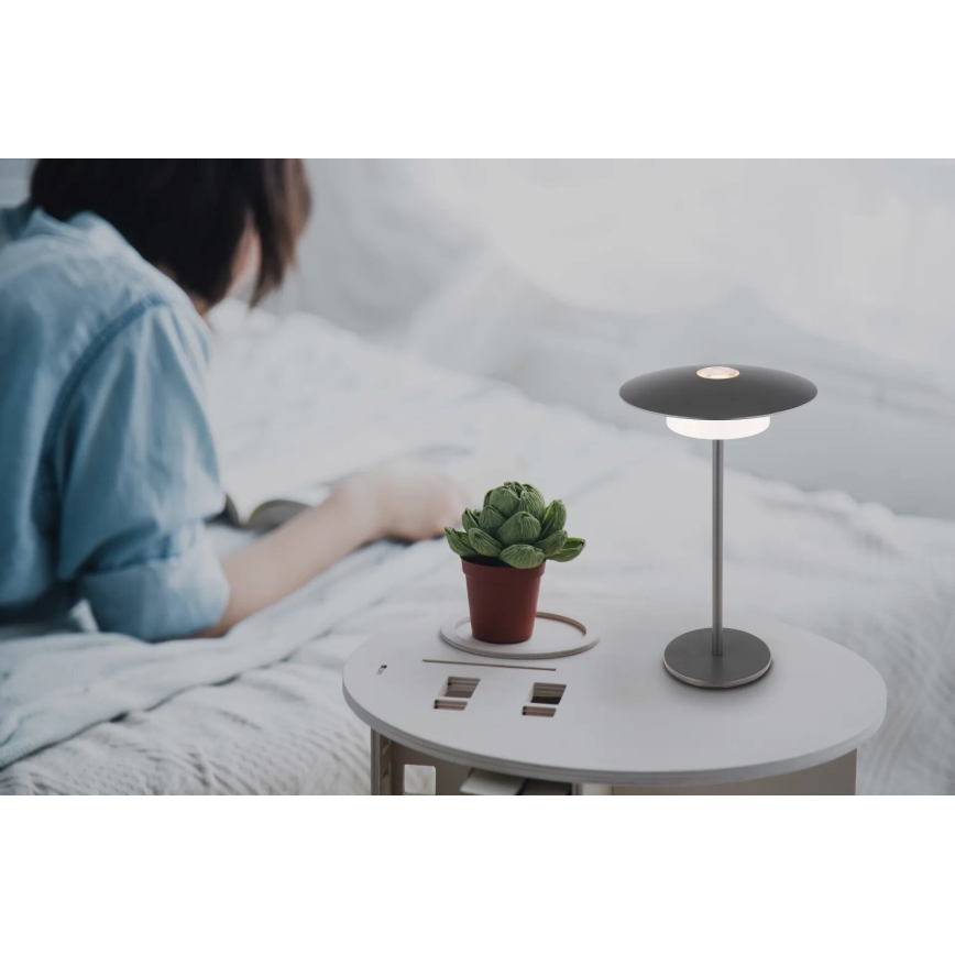 Globo - Candeeiro de mesa tátil LED para exterior LED/3W/3,7V 1800/2700/3000K IP44 1800 mAh cinzento