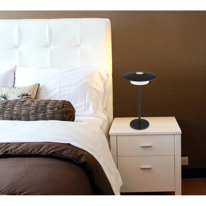Globo - Candeeiro de mesa tátil LED para exterior LED/3W/3,7V 1800/2700/3000K IP44 1800 mAh preto