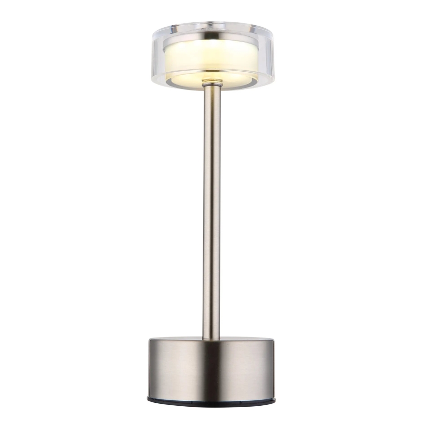 Globo - Candeeiro de mesa tátil LED com regulação LED/2,5W/3,7V 2700/4000/6500K 1800mAh cromado mate