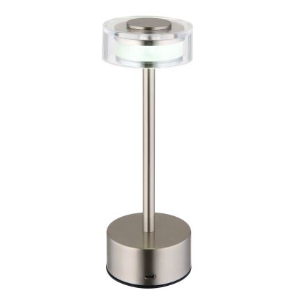 Globo - Candeeiro de mesa tátil LED com regulação LED/2,5W/3,7V 2700/4000/6500K 1800mAh cromado mate