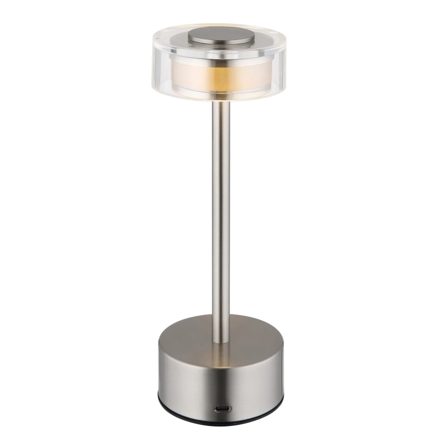 Globo - Candeeiro de mesa tátil LED com regulação LED/2,5W/3,7V 2700/4000/6500K 1800mAh cromado mate