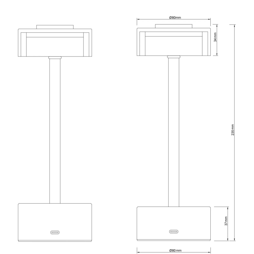Globo - Candeeiro de mesa tátil LED com regulação LED/2,5W/3,7V 2700/4000/6500K 1800mAh cromado mate