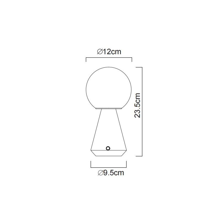 Globo - Lâmpada de mesa exterior tátil LED regulável LED/1,5W/5V 3000/4500/6500K 1800 mAh IP41 cobre