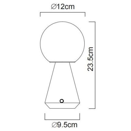 Globo - Lâmpada de mesa exterior tátil LED regulável LED/1,5W/5V 3000/4500/6500K 1800 mAh IP41 preta