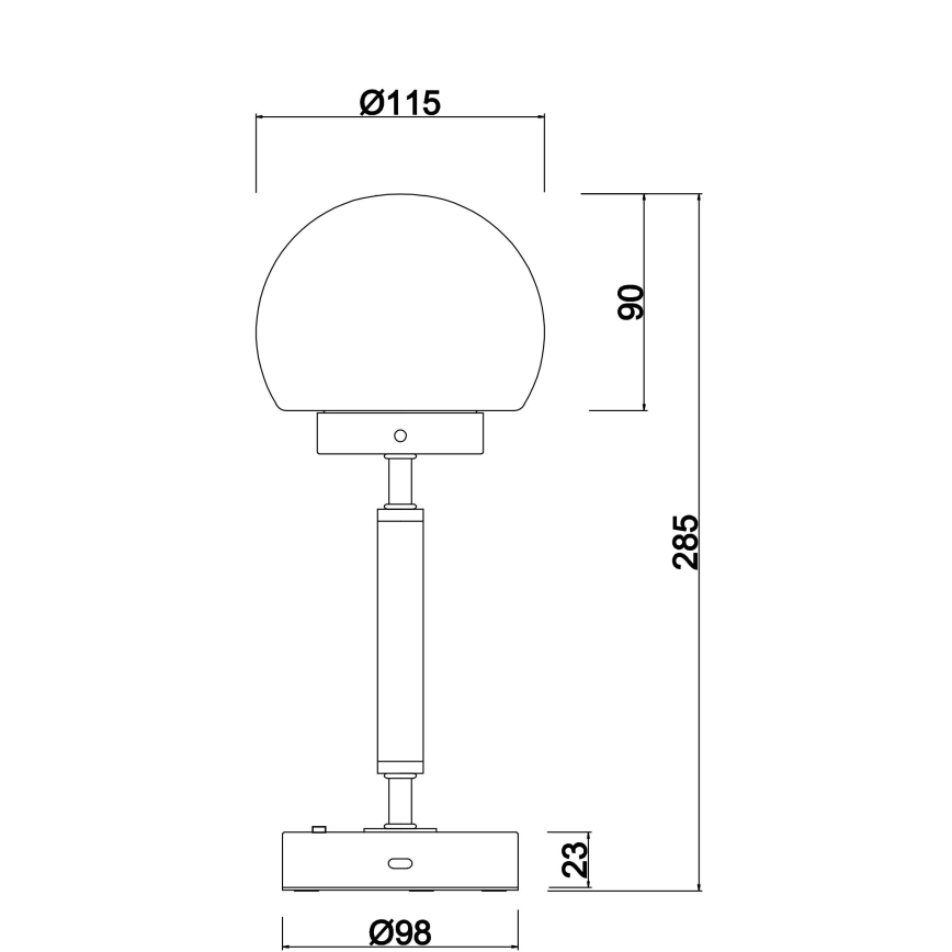 Globo - Candeeiro de mesa LED tátil com regulação LED/2,5W/5V 1800mAh 2700/4000/6500K antracite