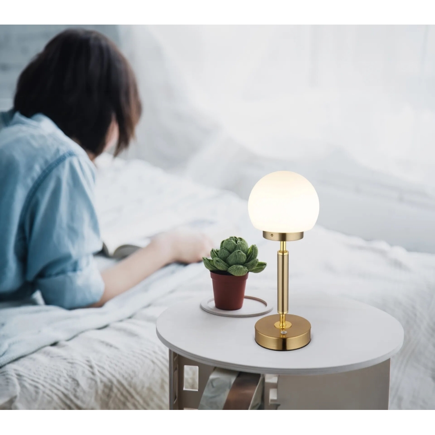 Globo - Candeeiro de mesa LED tátil com regulação LED/2,5W/5V 1800mAh 2700/4000/6500K latão