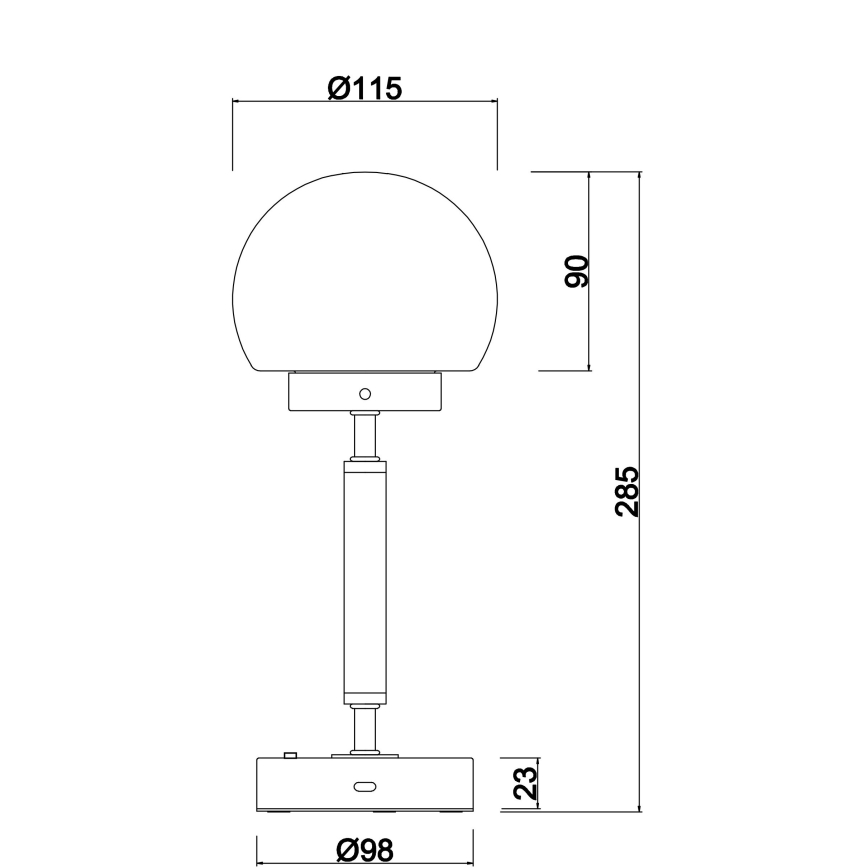 Globo - Candeeiro de mesa LED tátil com regulação LED/2,5W/5V 1800mAh 2700/4000/6500K latão