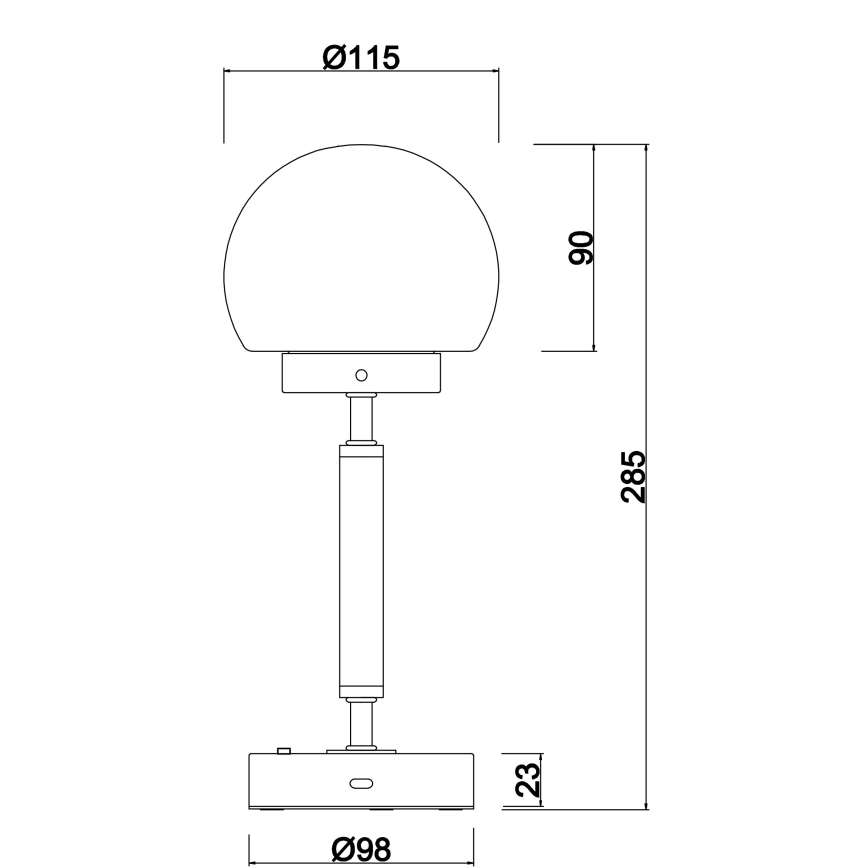 Globo - Candeeiro de mesa LED tátil com regulação LED/2,5W/5V 1800mAh 2700/4000/6500K cromado mate