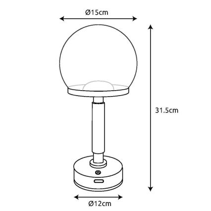 Globo - Candeeiro de mesa LED tátil com regulação LED/2,5W/5V 1800mAh 2700/4000/6500K Rosa dourado