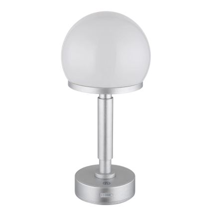 Globo - Candeeiro de mesa LED tátil com regulação LED/2,5W/5V 1800mAh 2800K prateado