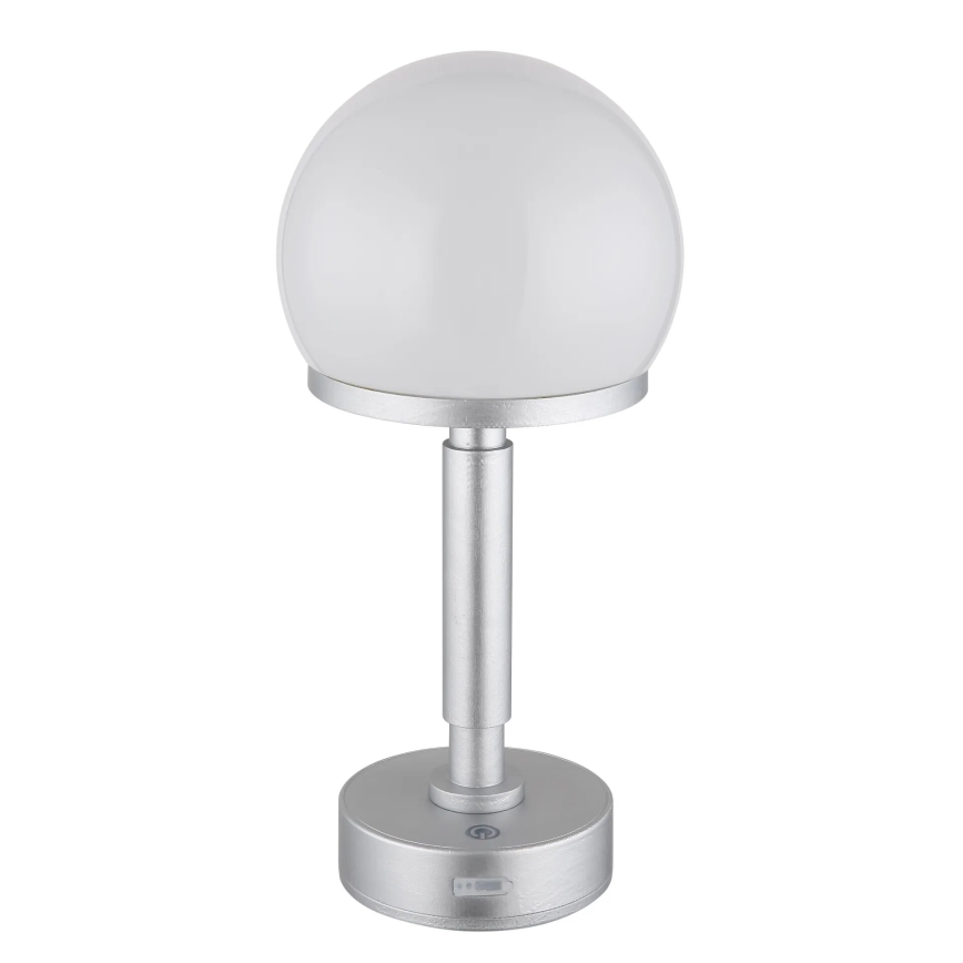 Globo - Candeeiro de mesa LED tátil com regulação LED/2,5W/5V 1800mAh 2800K prateado