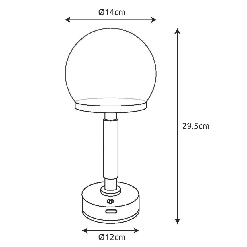 Globo - Candeeiro de mesa LED tátil com regulação LED/2,5W/5V 1800mAh 2800K branco