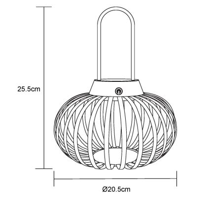 Globo - Lâmpada de mesa LED recarregável tátil e regulável LED/1W/3,7V 1500 mAh