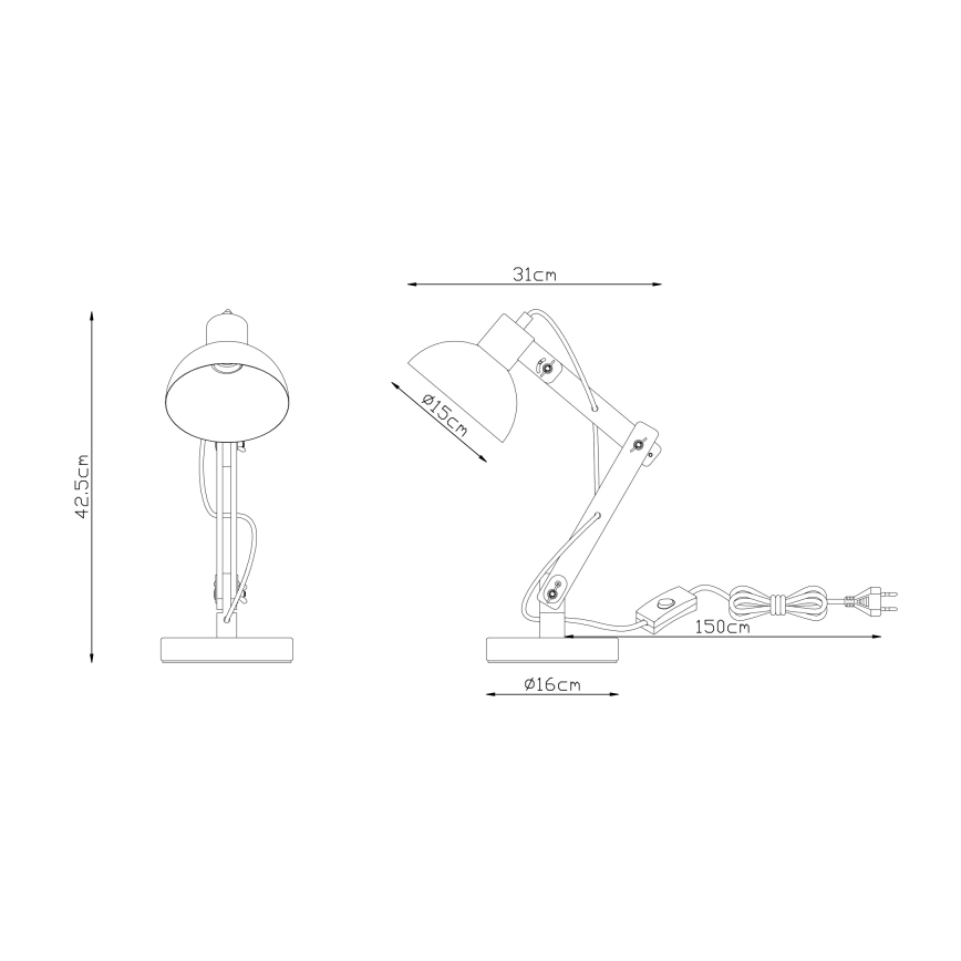 Globo - Candeeiro de mesa 1xE27/40W/230V faia