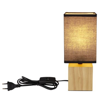 Globo - Candeeiro de mesa 1xE27/7W/230V preto/castanho