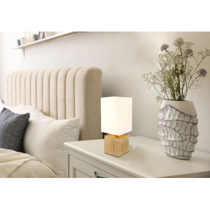 Globo - Candeeiro de mesa 1xE27/7W/230V branco/castanho