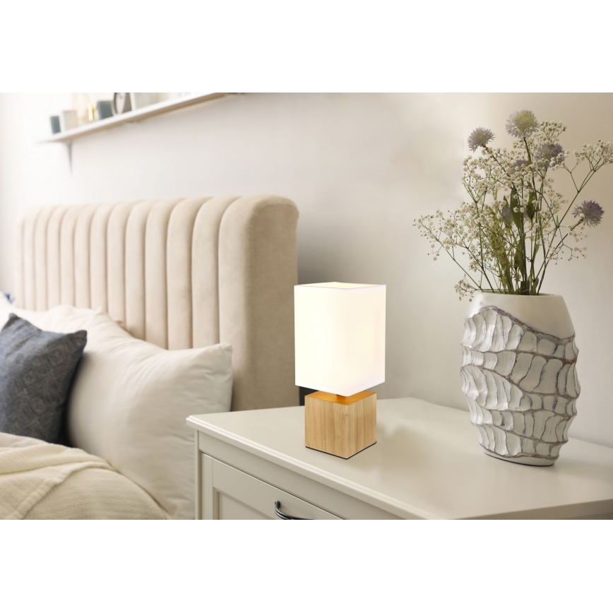 Globo - Candeeiro de mesa 1xE27/7W/230V branco/castanho