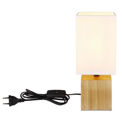 Globo - Candeeiro de mesa 1xE27/7W/230V branco/castanho
