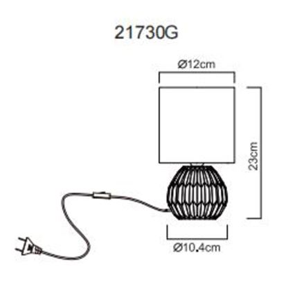 Globo - Candeeiro de mesa 1xE14/40W/230V cinzento