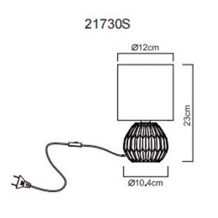 Globo - Candeeiro de mesa 1xE14/40W/230V preto